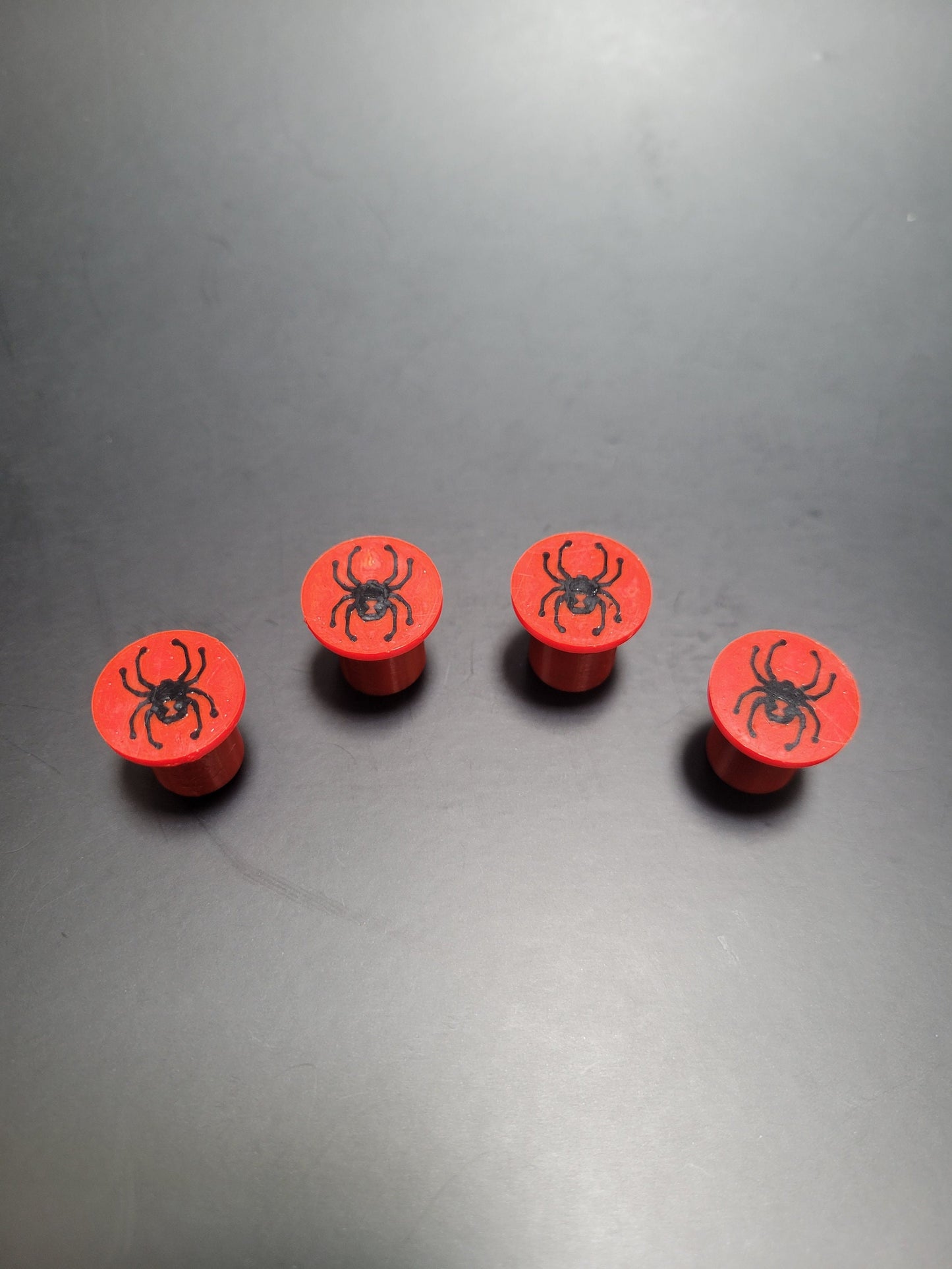 Black Widow Spider Tire Valve Stem Caps (Set of 4)
