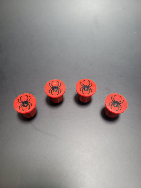 Black Widow Spider Tire Valve Stem Caps (Set of 4)